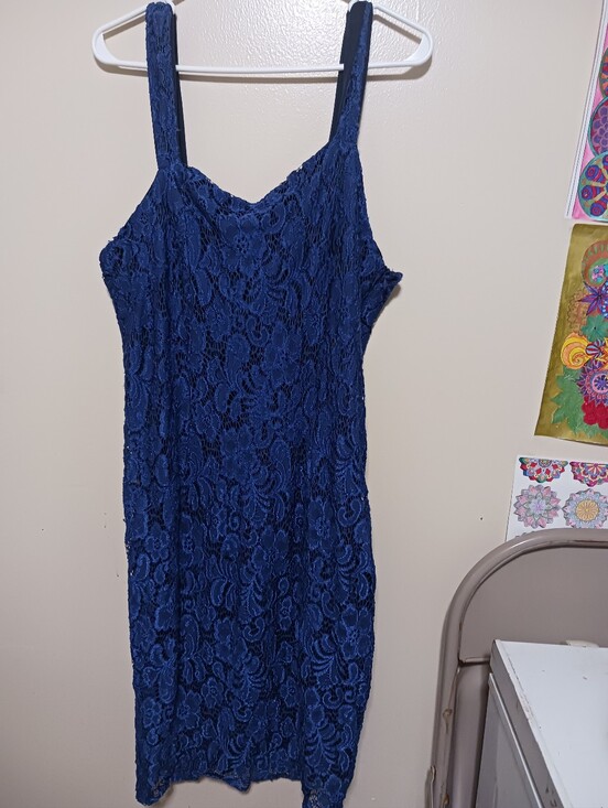 The Unbranded Brand Dresses & Skirts - Unbrandes Preowned Navy Lace Sleeveless Sheath Dress 2x A-8
